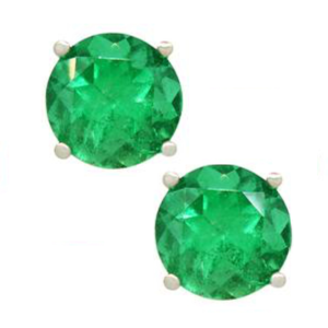 Aretes en Oro de 18 amarillo y Esmeralda colombiana