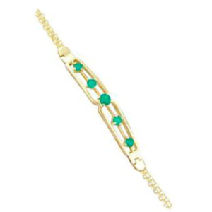 Pulsera en Oro 18k y Esmeralda colombiana