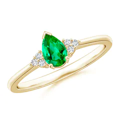 Anillo en Oro de 18k y Esmeralda Colombiana y Diamantes  AN10