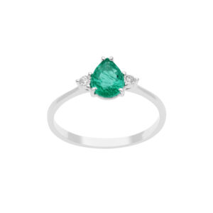 Anillo en oro 18k y Esmeralda Colombiana y Diamantes AN45