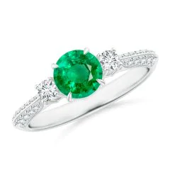 Anillo en Oro de 18k y Esmeralda Colombiana y Diamantes An20