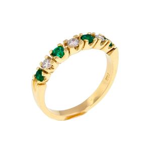 Anillo en oro 18k y Esmeralda Colombiana y Diamantes AN26