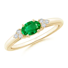Anillo en Oro de 18k y Esmeralda Colombiana y Diamantes AN6