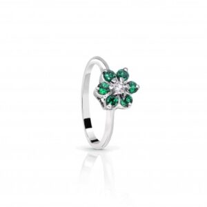 Anillo en oro 18k y Esmeralda Colombiana Y Diamantes AN40