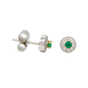 Aretes en oro 18k y Esmeralda Colombiana y Diamantes AR6