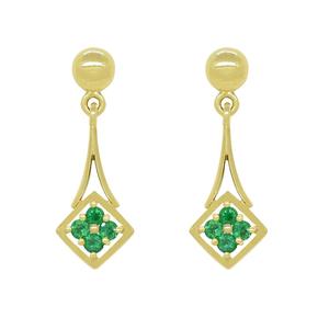 Aretes en oro 18k y Esmeralda Colombiana AR8