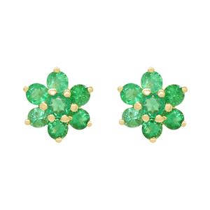 Aretes en oro 18k y Esmeralda Colombiana AR11