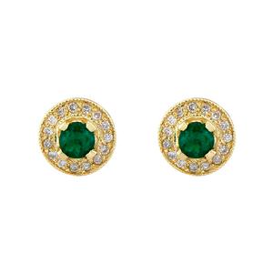 Aretes en Oro 18k y Esmeralda Colombiana y Diamante ART 14