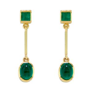 Aretes en oro 18k y Esmeralda Colombiana ART 16