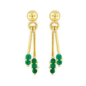 Aretes en oro 18k Y Esmeralda Colombiana ART 17