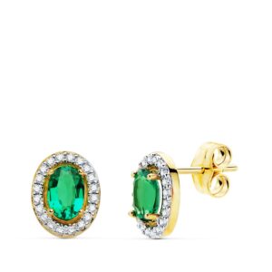 Aretes en oro 18k y Esmeralda colombiana ART 21