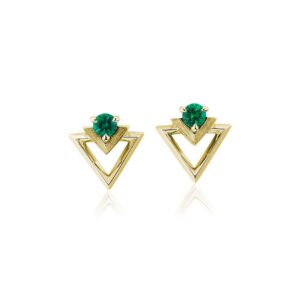 Aretes en oro 18k y Esmeralda Colombiana ART 31