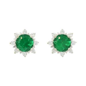 Aretes en Oro de 18k y Esmeralda Colombiana y Diamantes