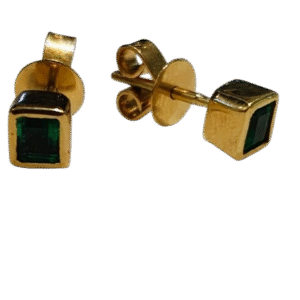 Aretes en Oro18k y Esmeralda Colombiana AR57
