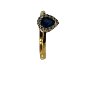 Anillo en Oro 18k con Safiro y Diamantes AN002