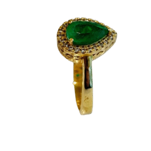 Anillo en Oro 18k con Esmeralda y Diamantes AN008