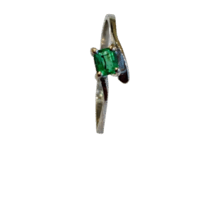 Anillo en Oro Blanco 18k con Esmeralda AN030