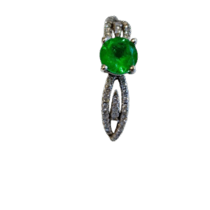 Anillo en Oro Blanco 18k con Esmeralda y Diamantes AN040