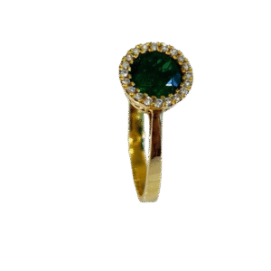 Anillo en Oro 18k con Esmeralda y Diamantes AN044