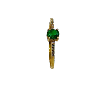 Anillo en Oro 18k con Esmeralda y Diamantes AN053