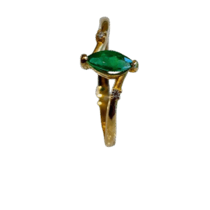 Anillo en Oro 18k con Esmeralda y Diamantes AN057