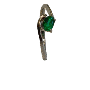 Anillo en Oro Blanco18k con Esmeralda AN060