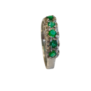 Anillo en Oro Blanco 18k con Esmeralda AN066