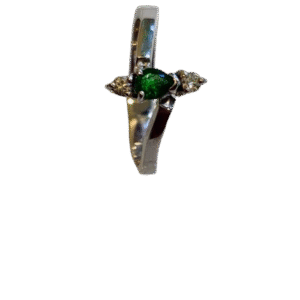 Anillo en Oro Blanco 18k con Esmeralda y Diamantes AN065