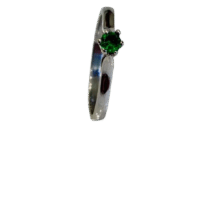 Anillo en Oro Blanco 18k con Esmeralda AN070