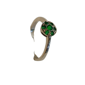 Anillo en Oro Blanco 18k con Esmeralda AN071