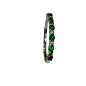 Anillo en Oro Blanco 18k con Esmeralda y Diamantes AN073